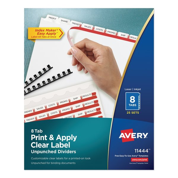 Avery Dennison Label Dividers, 8 Tab, PK25 11444